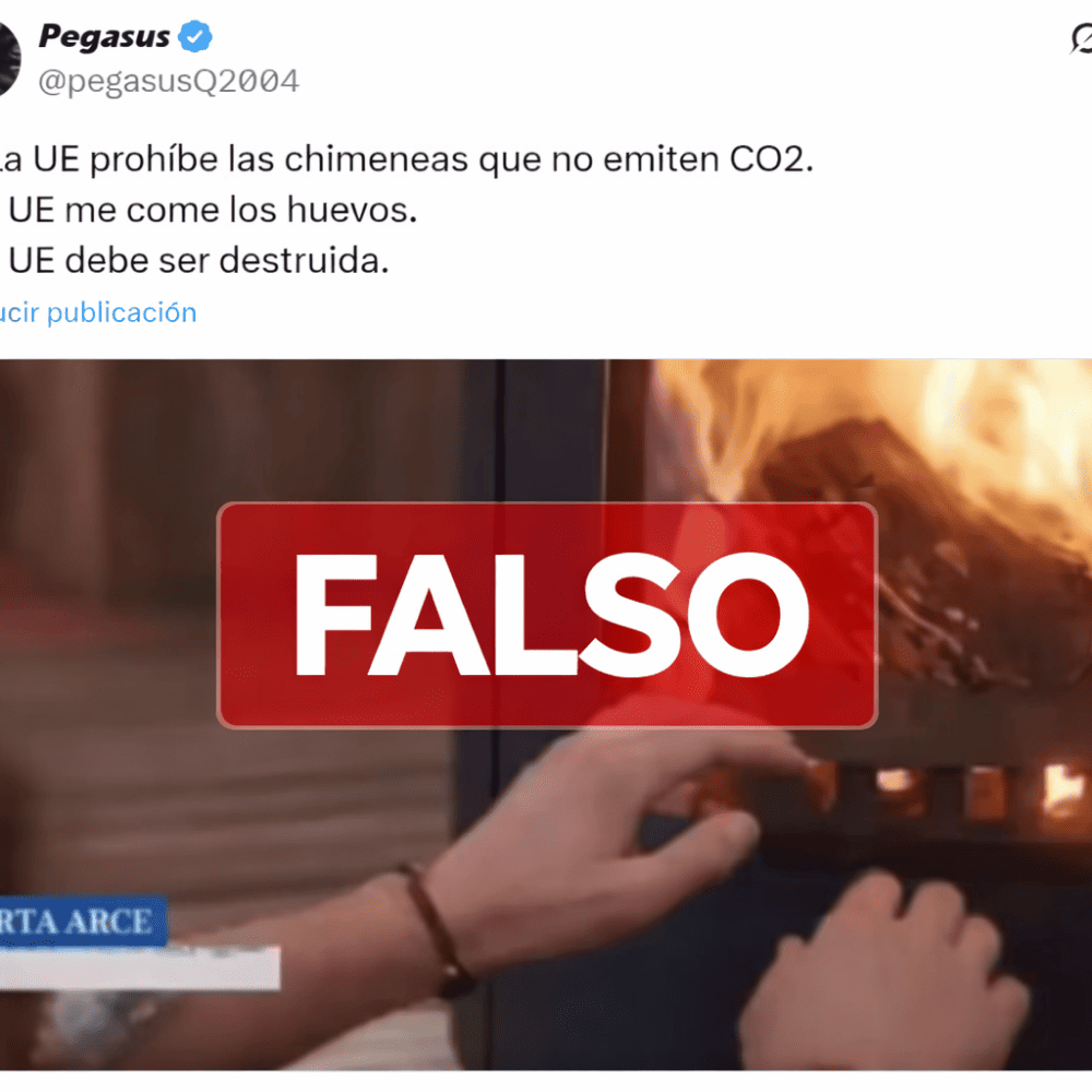 Bulo sobre prohibición de chimeneas Publicación en redes sobre prohibición de chimeneas marcada como falso